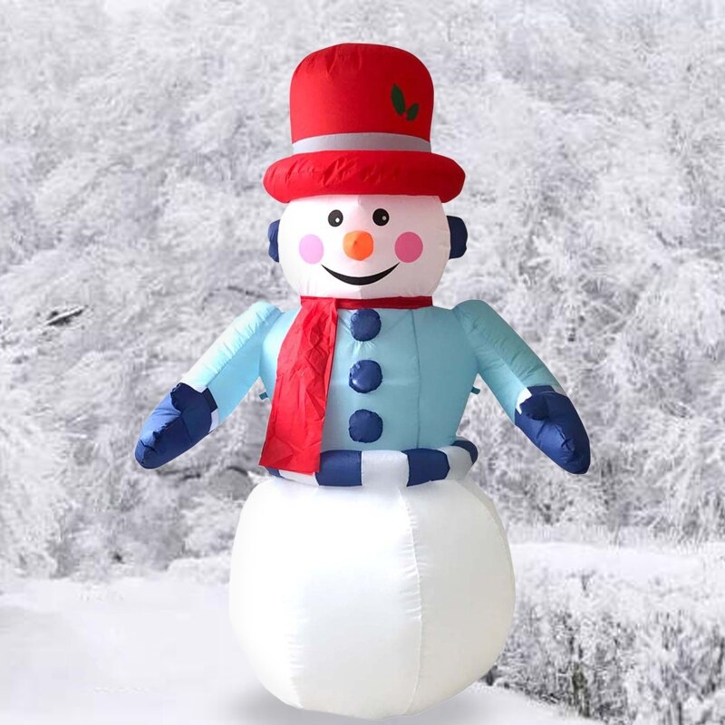 1.8m ledede luft oppustelige snemand blæser figur indendørs udendørs dekoration jul fest ornament børn børn legetøj