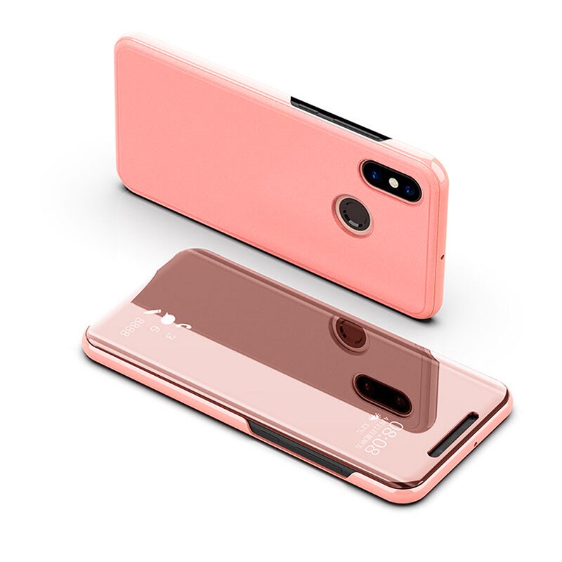 Funda con tapa de espejo redmi note 8 pro Funda de cuero con soporte para xiaomi redmi 7a funda en xaomi redmi note 7 redmi 7 a funda con vista redmi 7a: redmi note 8 / Rose gold