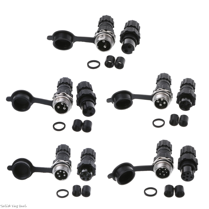 2 Sets GX16 Waterproof Aviation Connector – 8 Pin Plug & Socket – Panel Mount