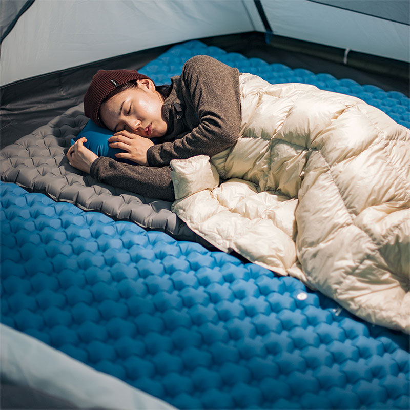 Naturehike dobbelt airbag madras oppustelig pude fugt bevis pad udendørs mat camping telt sovemåtte vandtæt