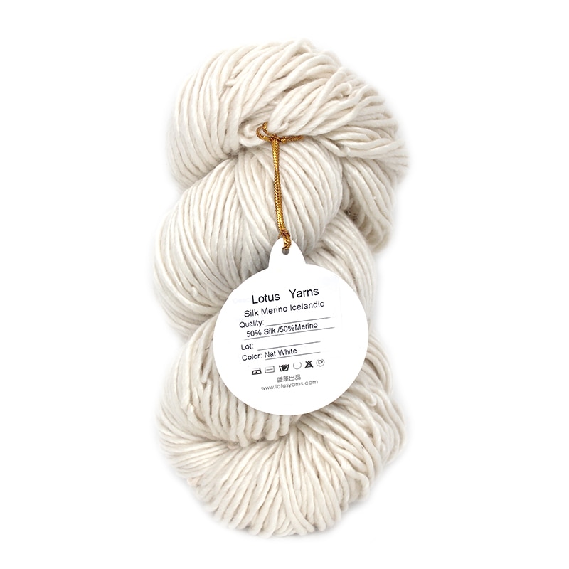 100G Silky Merino Ijslandse Garen Ongeverfde Hand Breien Haak Kamgaren Gewicht Diy Natuurlijke Witte