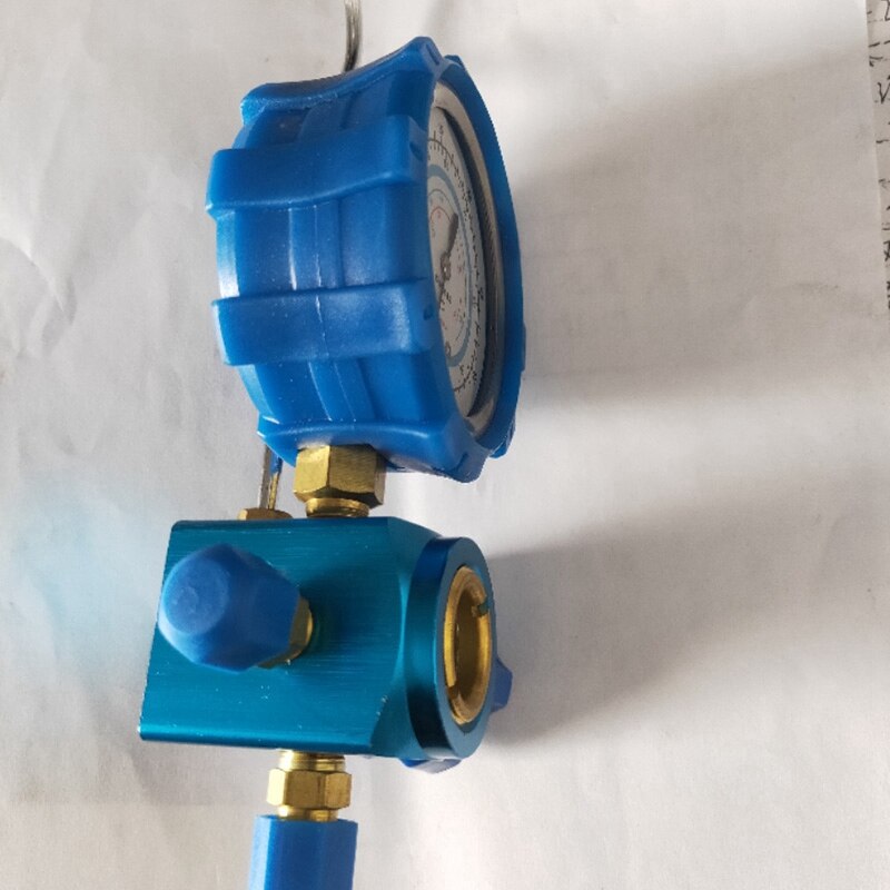 R410A R22 R134A Refrigerant High/Low Pressure Gauge 1/4 Auto Car Air Conditioning Refrigerant Pressure Gauge Tool Blue