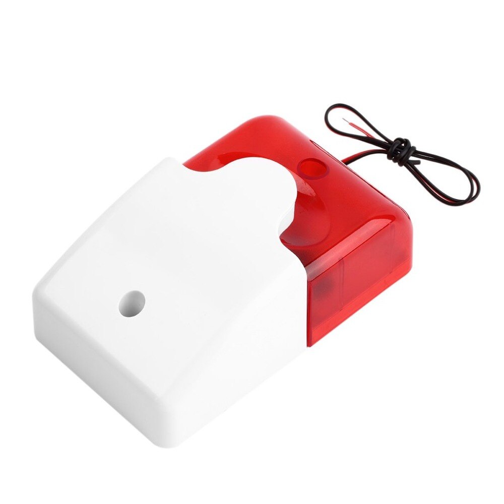 Trådløst alarm sikkerhetssystem 12v mini kablet blinkende lys strobe sirene 115 db til hjemmesikkerhetssystem