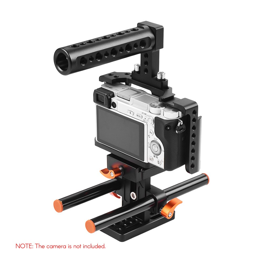 Andoer Camera Kooi Video Film Movie Maken Stabilizer Aluminium 1/4 Inch Schroef Met Koud Shoe Mount Voor Sony Camera 'S