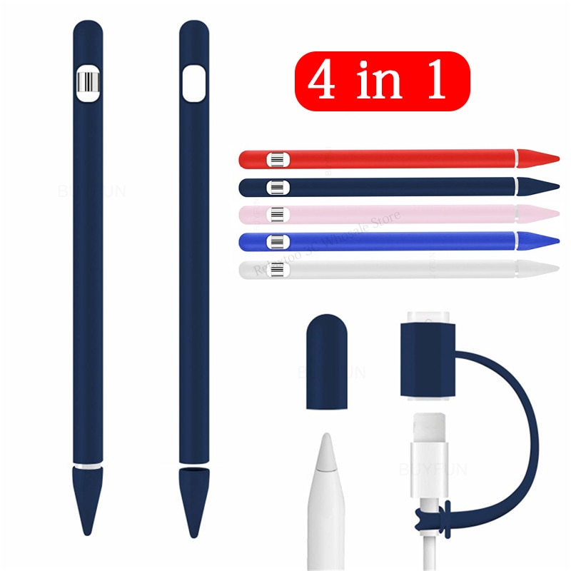 4in1 Kleurrijke Zachte Siliconen Compatibel Voor Apple Etui Compatibel Voor iPad Tablet Touch Pen Stylus Beschermhoes Cover