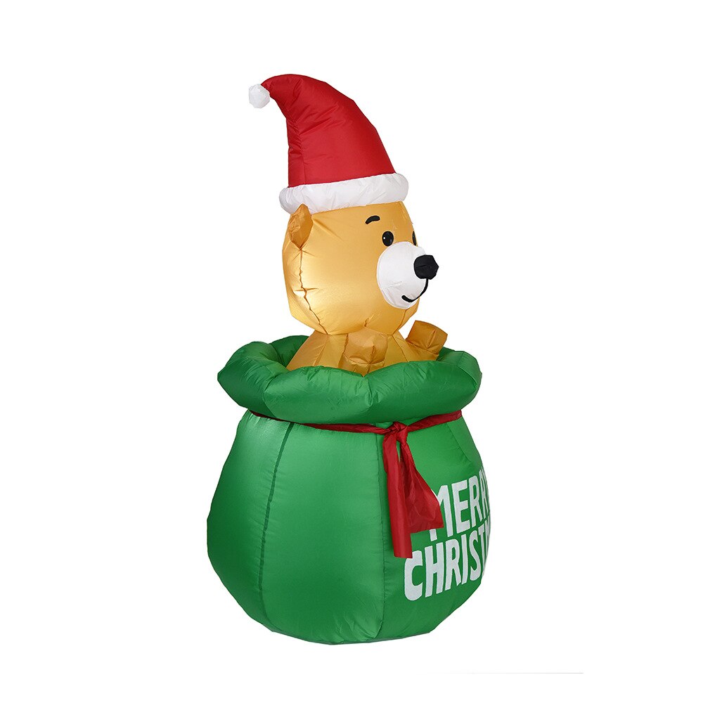 Inflatable Christmas Bear LED Night Light Figure Outdoor Garden Toys Christmas Party Decorations Year Decor 150cm US EU UK P
