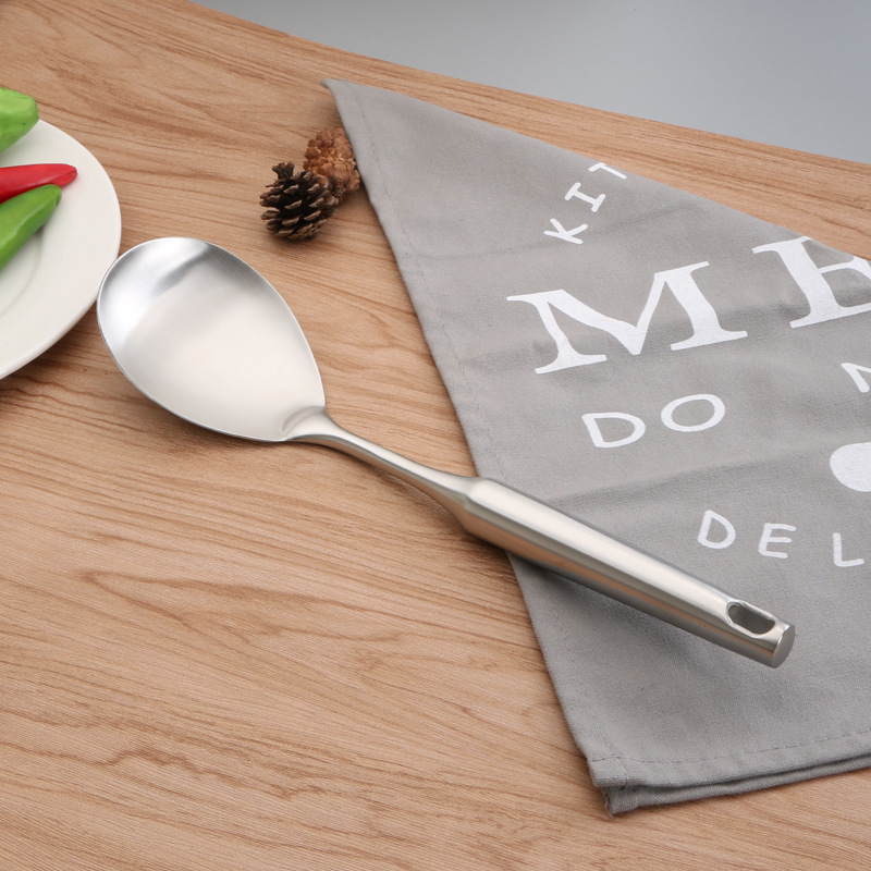 Stainless Steel Cooking Utensils 304 Tableware Spoon Turner Rice Colander Shovel Pasta Server Strainer Kitchen Tools Set: Rice Spoon