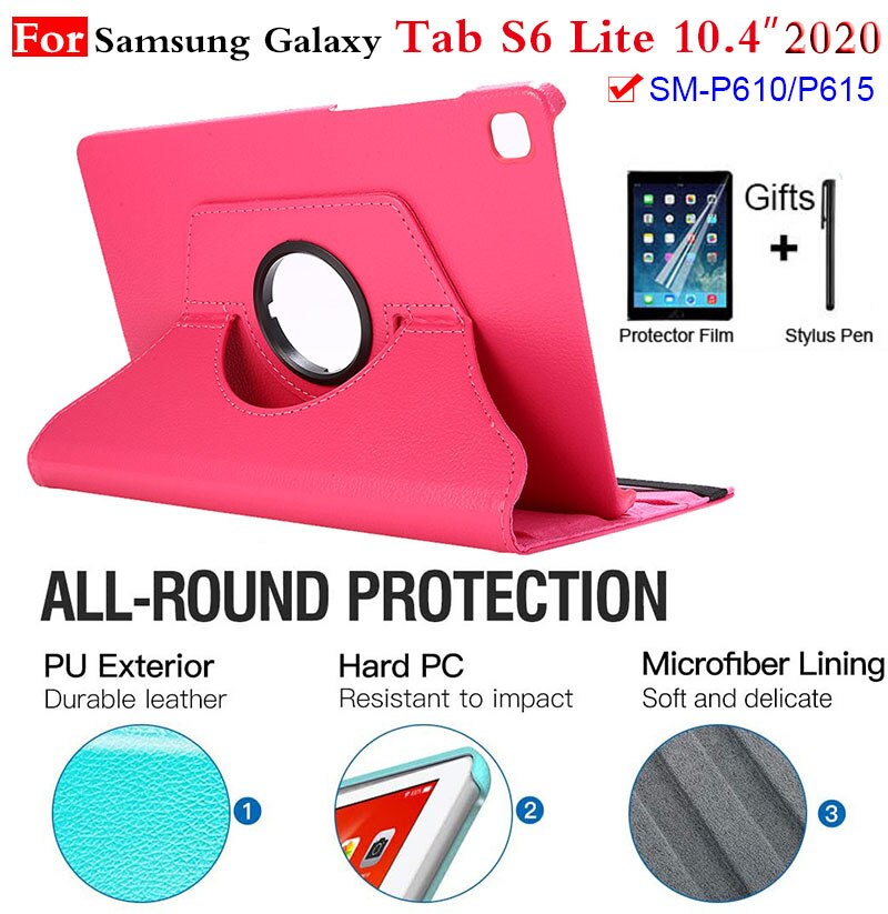 Do Samsung Galaxy Tab S6 Lite Case, 360 stopni obrotowy stojak Tablet pokrywa dla Galaxy Tab S6 Lite 10.4 2020 SM-P610 SM-P615