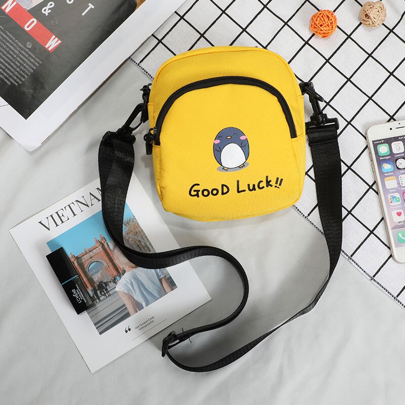 Small Shoulder Bag for Women Handbag Messenger Bags Crossbody Bag Canvas Shoulder Bag Female Girl Sling Bag: Yellow