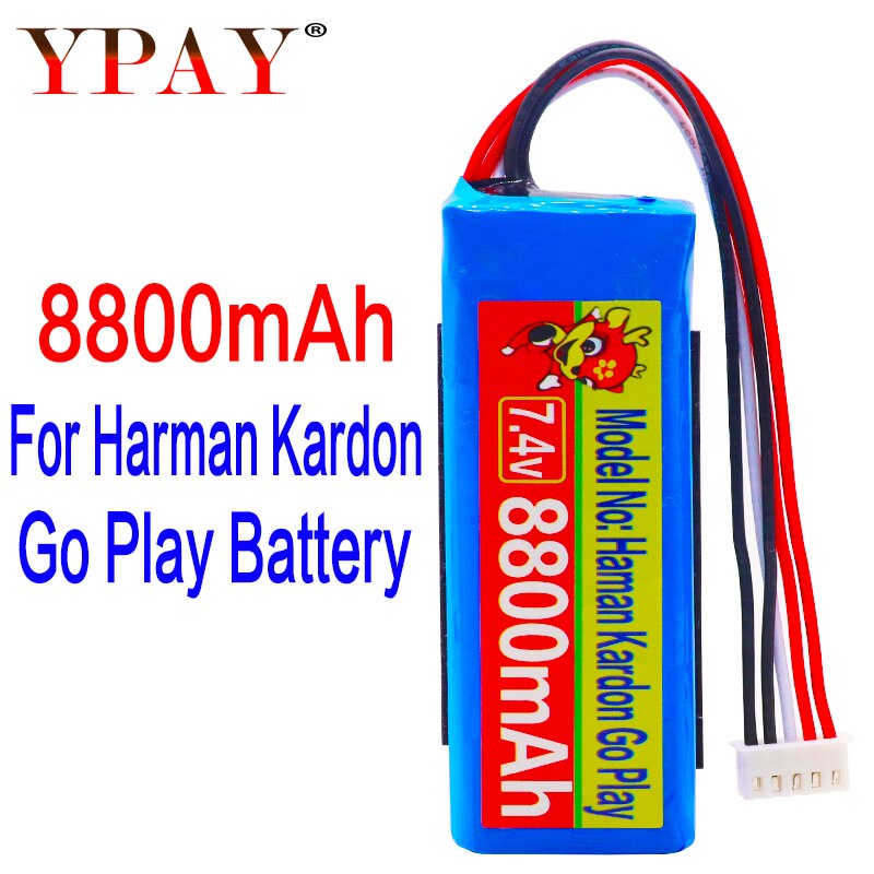 12800mAh Battery 7.4V For Harman Kardon Go Play Mini Speaker Li-Polymer Lithium Polymer Rechargeable Accumulator Replacement: 8800mAh