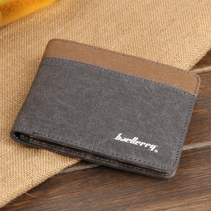 Portemonnee Man Creditcardhouder Canvas Mannen Business Casual Voor Man Purse Korte Broekzak Rits Maschio Portafoglio: GreyHeng