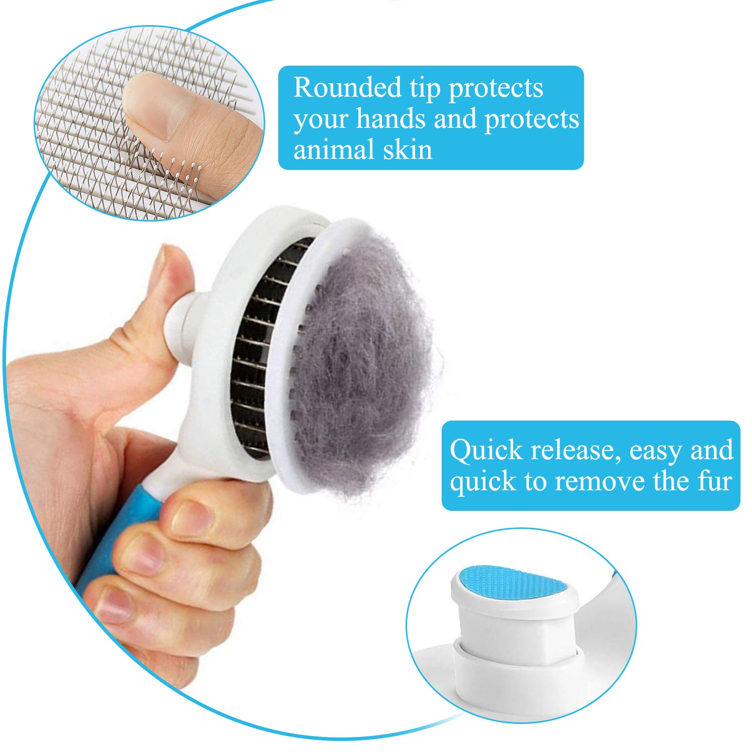 Pet Hair Remover Cat Dog Hair Removal Comb Cat Brush Grooming Toll Automatic Hair Brush Trimmer Self-Cleaning Pet-supplies