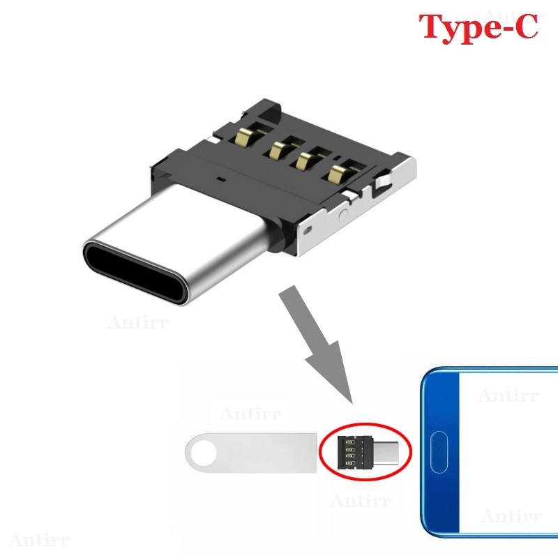 Conector de USB-C tipo C USB 3,1 macho a hembra, convertidor de adaptador OTG para unidad Flash de teléfono y tableta Android, 1 unidad