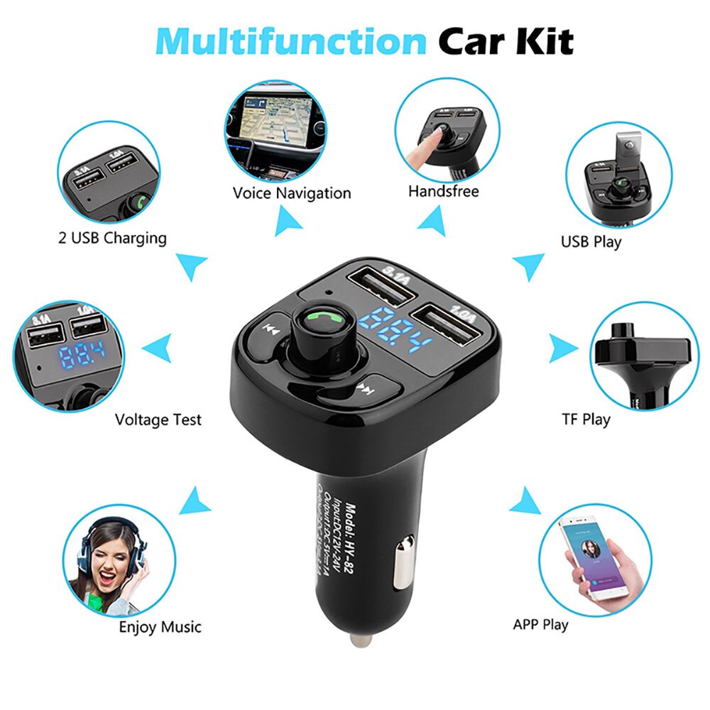 Victsing-transmetteur FM voiture | Kit Bluetooth, double USB, lecteur MP3, Radio Port USB, mains libres, compatibilité large, voiture