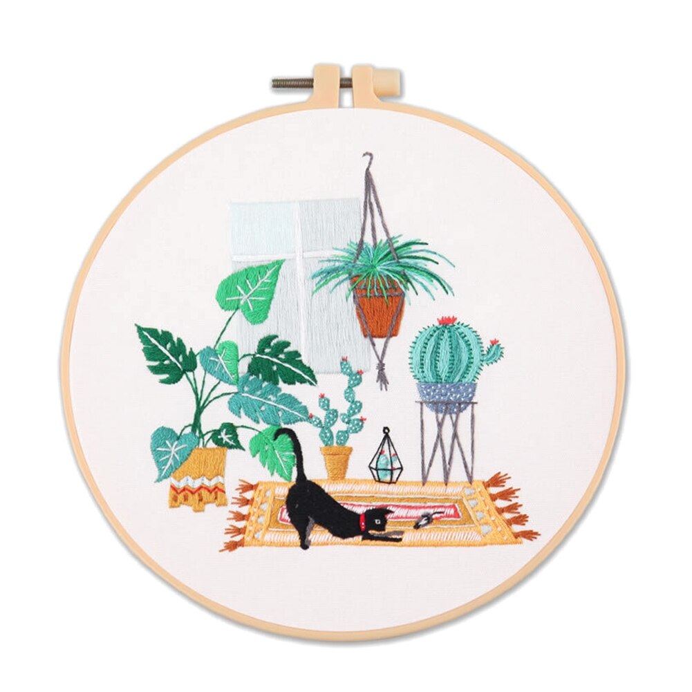 Full Range Of Embroidery Starter Kit With Embroidery Hoop DIY Handmade Instruction Cross Stitch Needlework For Beginners Adults