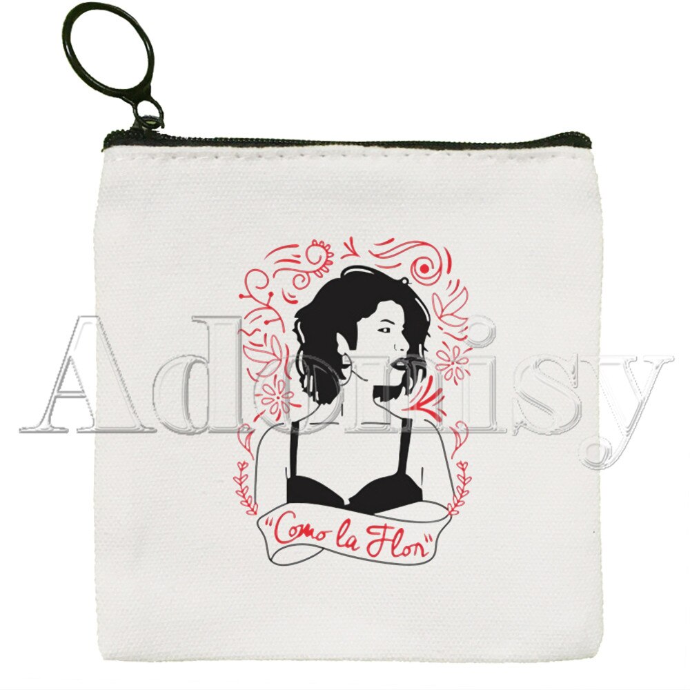 Vintage 90s Inspired Selena Quintanilla Canvas Coin Purse Coin Purse Collection Canvas Bag Small Wallet Zipper Key Bag Hand: L