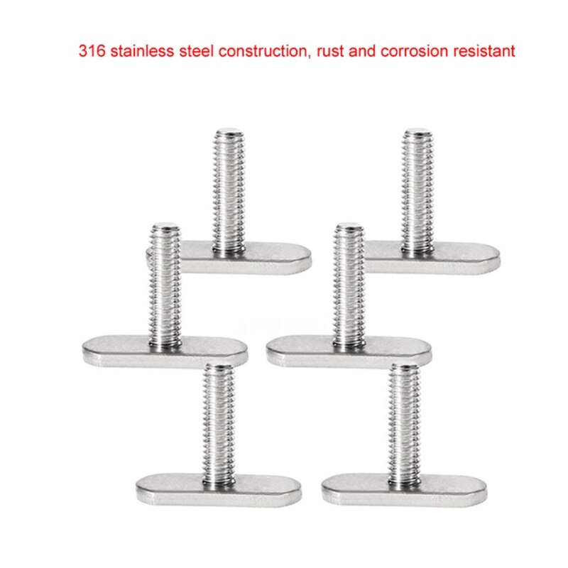 Threads Kayak Rail/Track M5/M6 Screws &amp; Nuts T Slot Bolt Replacement Stainless Steel Gear Mounting Bolt Easy to install