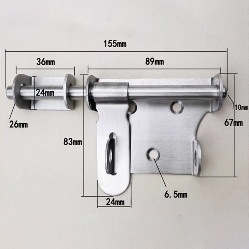 Stainless Steel Lock Latch Heavy Duty Slide Bolt Metal Doors Gates Hardware Home