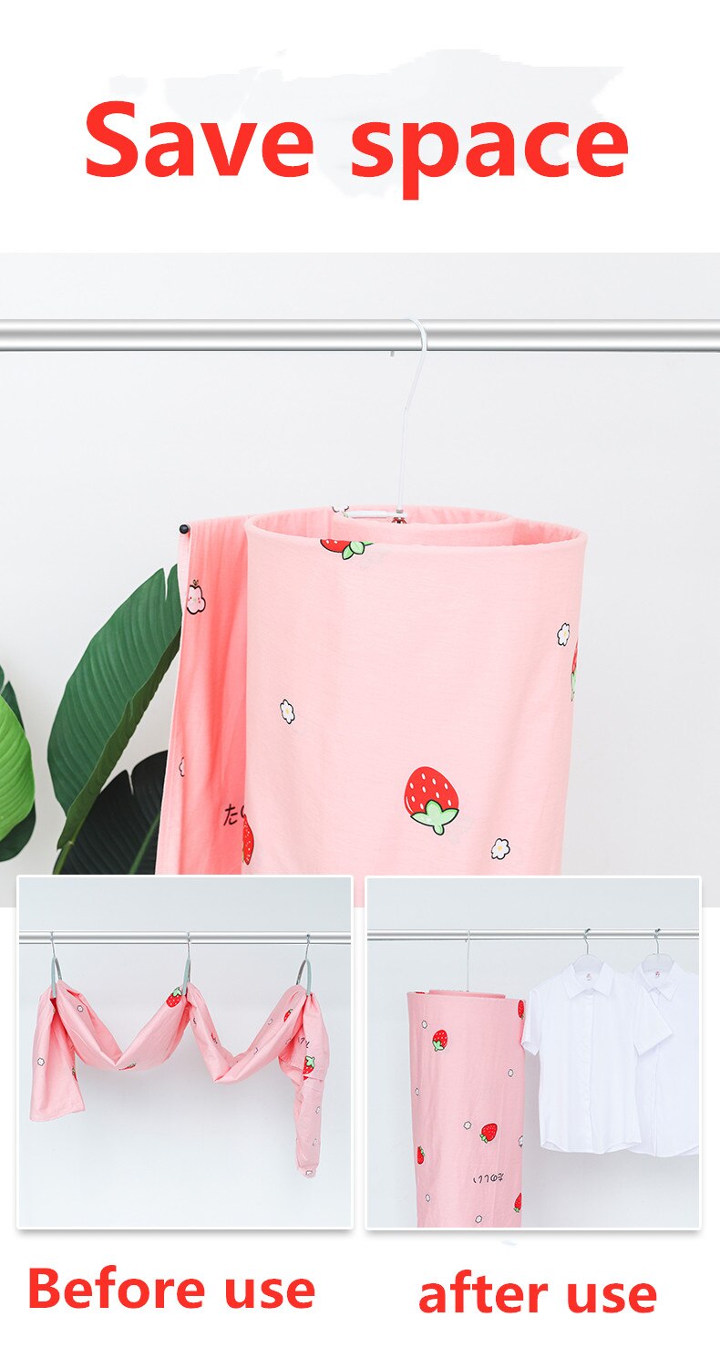 Spiral Round Quilt Sheet Hanger, Stainless Steel Swivel Drying Rack, Space Blanket Hanger for Saving,Outdoor Home Balcony Hanger