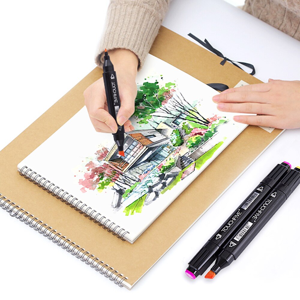 Touchfive Marker 30/40/60/80 Farben Kunst Marker Set Fettige Alkohol Basierend Skizze Marker Stift für künstler Zeichnung Manga Animation
