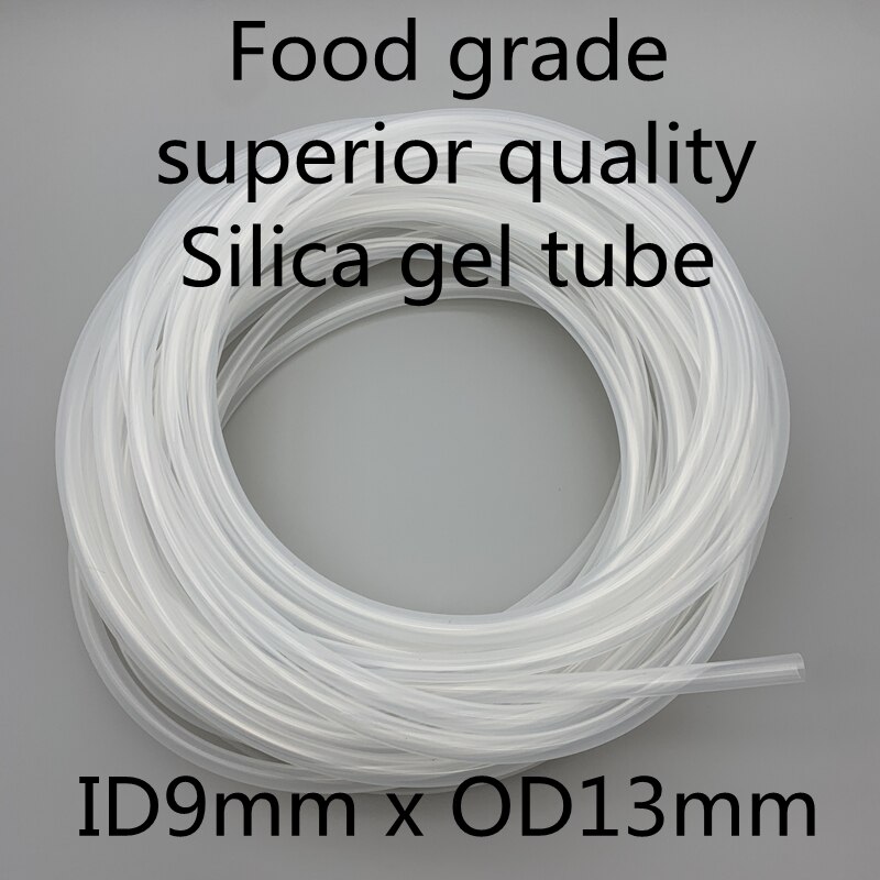 Tube en Silicone souple de alimentaire, diamètre 9x13, diamètre de 13mm, diamètre de 9mm, résistant à la température, Transparent, non toxique