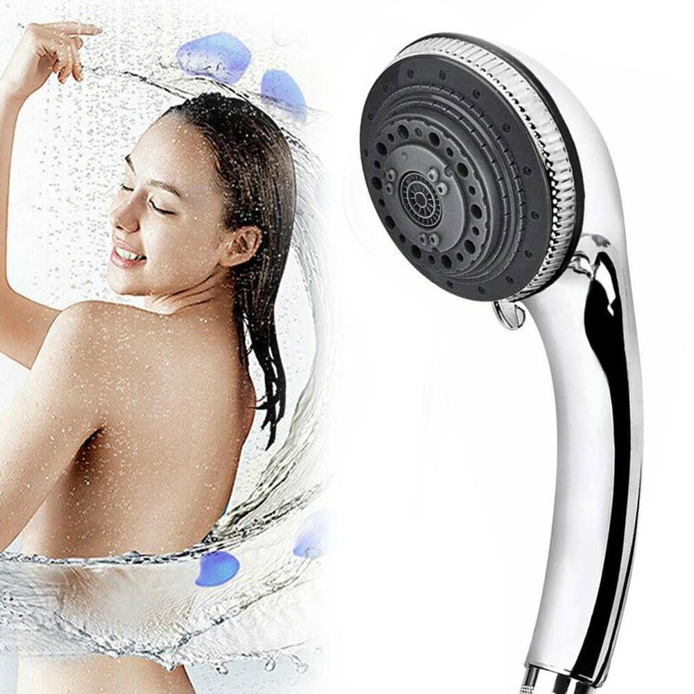 Universal Shower Head 5 Mode Function Chrome Anti-limescale Handset Pipe Toilet Supplies Hose Bathroom