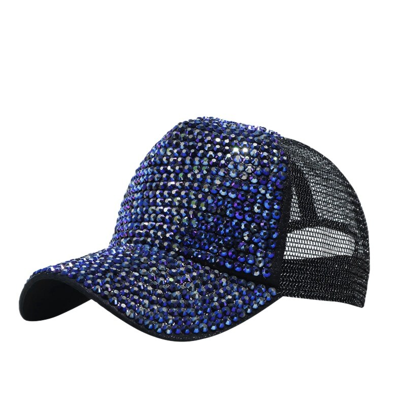 Nuove Donne di Modo Berretto Da Baseball di Strass Perla Di Lusso Paillettes Sport Cap Traspirante Snapback Cappello di Sun del Cappello di Hip Hop: B2