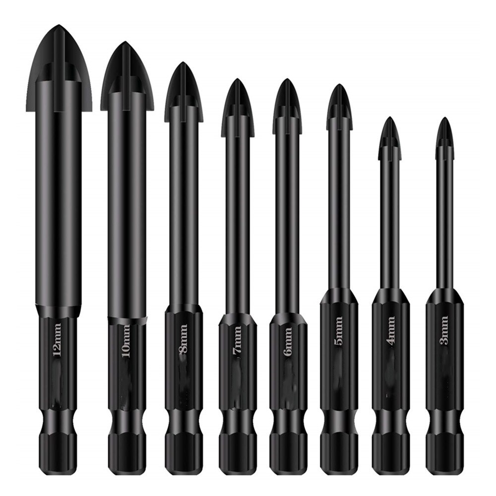 Efficient Universal Drilling Tool Multifunctional Cross Alloy Drill Bit Ceramic Brick Wall Hole Opening Power Tools Accessories