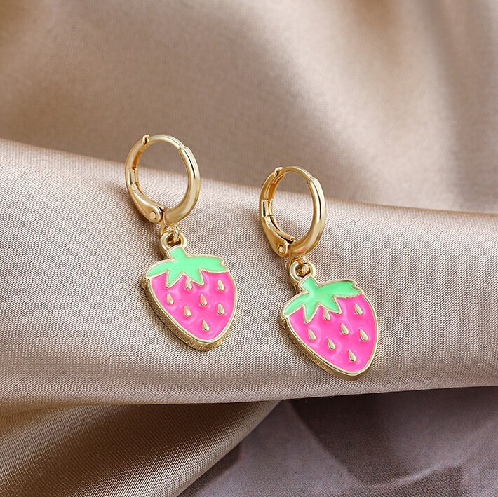 Leuke Roze Bloem Aardbei Vlinder Laarzen Oorringen Voor Vrouwen Meisjes Esthetische Y2k 90S Hart Paddestoel Oorbel Sieraden: 21909 3
