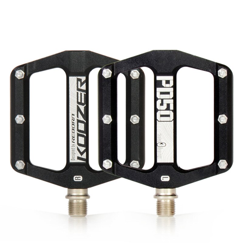 Mountain Bike Bicycle Pedals Cycling Aluminium Alloy Pedals Bicicleta Mountain Bicycle Pedal Flat XC TR AM FR DH KOOZER PD50: Black