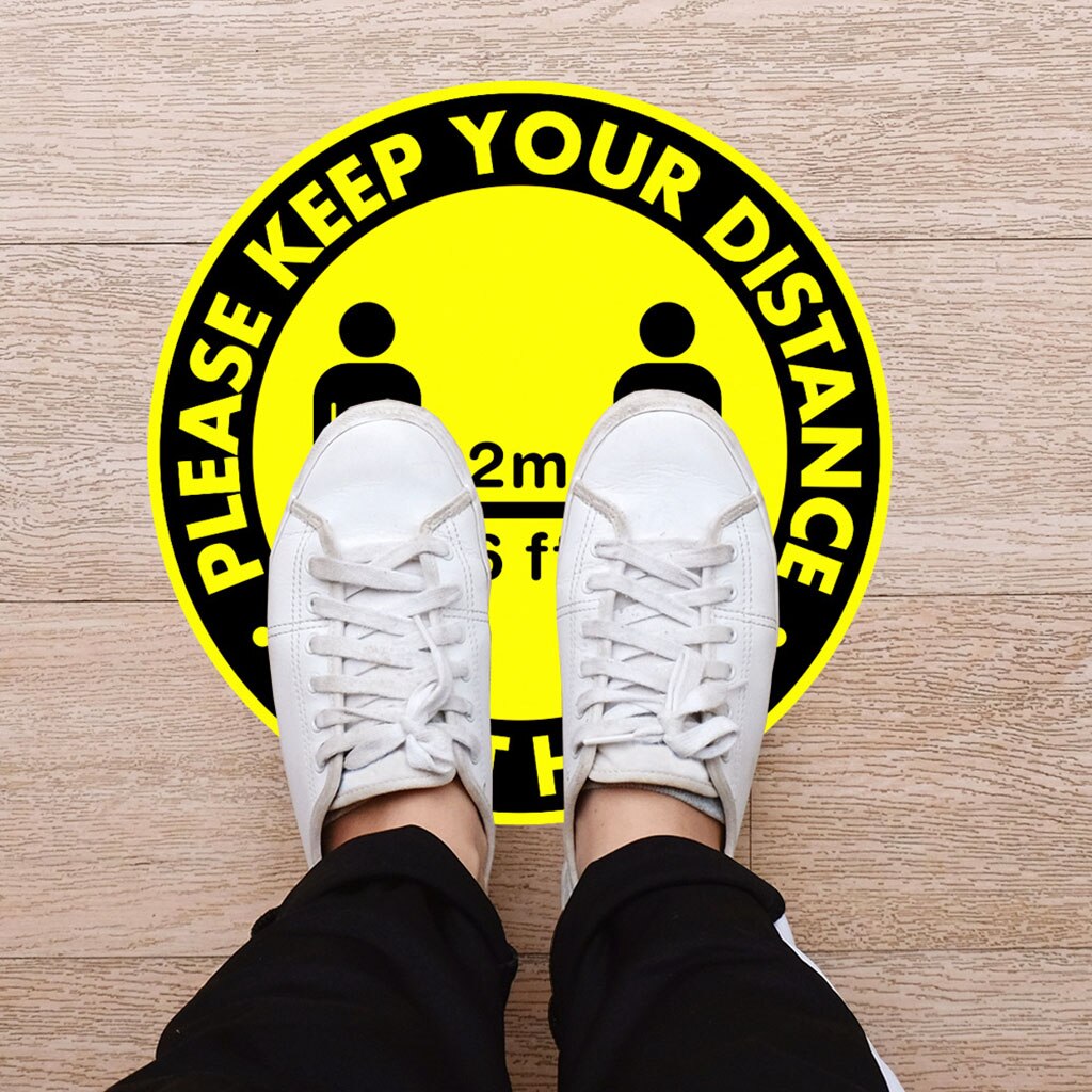 5x Social Distancing Floor Decals Safety Floor Sign Marking Direction for Queue