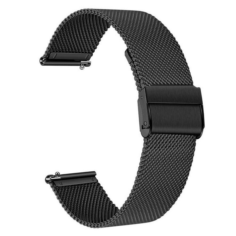 Voor Garmin Venu Sq Bewegen 3 Forerunner 245 645 Muziek Band Quick Release Horloge Milanese Rvs Horlogeband 20Mm horloge Band: Black