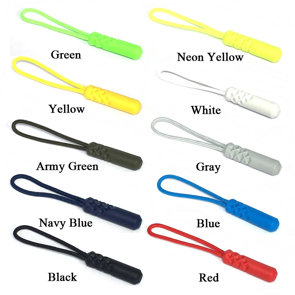 Boucle à tirette pour paracorde, 10 pièces, cordon, fermeture éclair, accessoires, sac à dos, vêtements, 10 couleurs