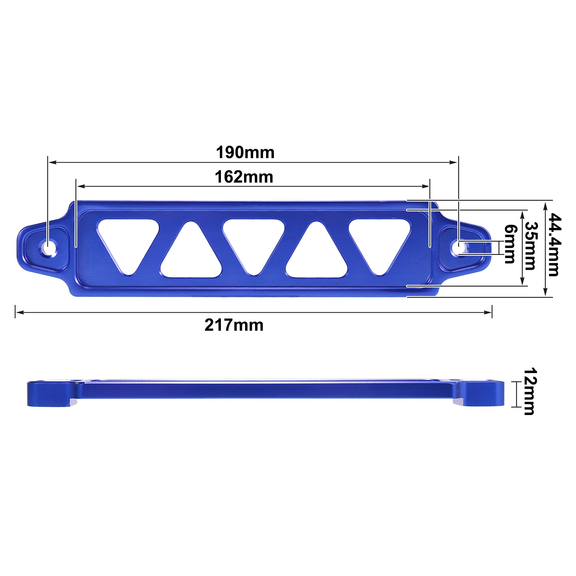 Soporte Universal para sujetar batería de coche, accesorio hueco de aleación de aluminio, 145mm, 190mm, color azul