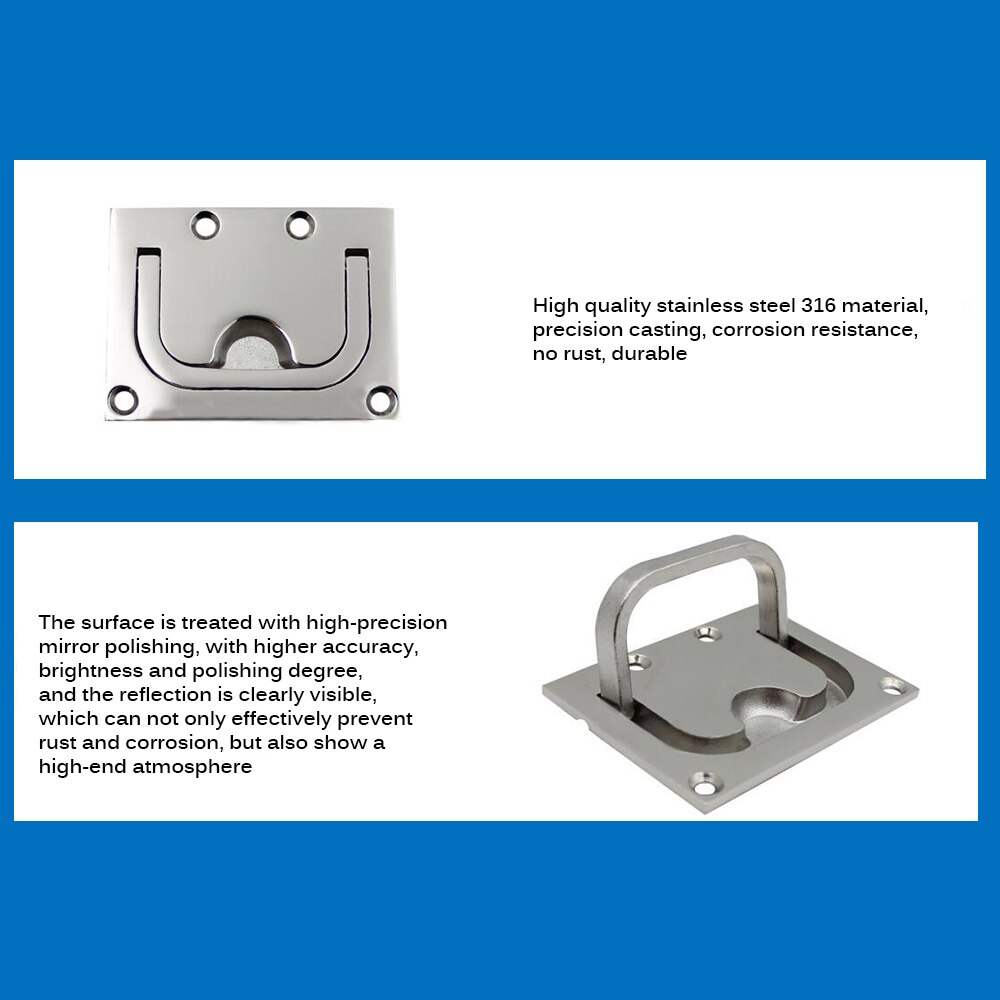 Hatch Pull Deck Cover Handle Corrosion Resistant Lifting Stainless Steel Boat Hardware Accessories Locker Ring Floor Buckle