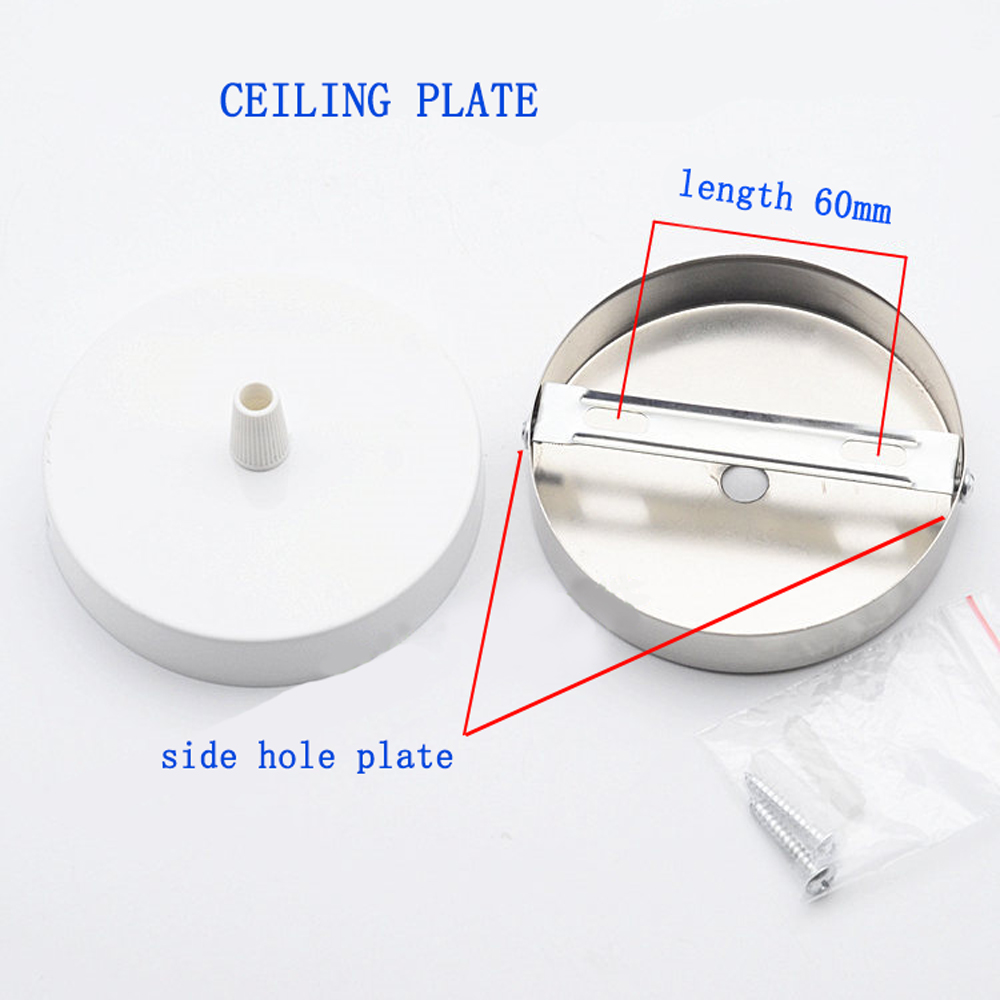 Ceiling Plate Hanging Chassis Base Retro Lamp Bases Iron Pendant Lamp Plate Lighting Fixture Ceiling Fittings DIY Straight Edge