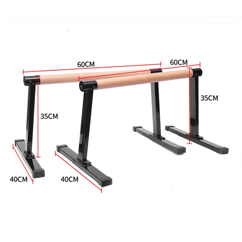 Barras paralelas de Fitness para gimnasio, soporte de madera de acero para flexiones, barra de soporte para entrenamiento muscular, equipo de ejercicio con mango de agarre: Default Title