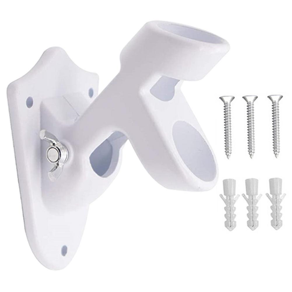 Flag Pole Wall Mount Outdoor Flagpole Mounting Bracket For Wall Adjustable Aluminum Wall Mounted Flag Holder Flag Pole Base: white