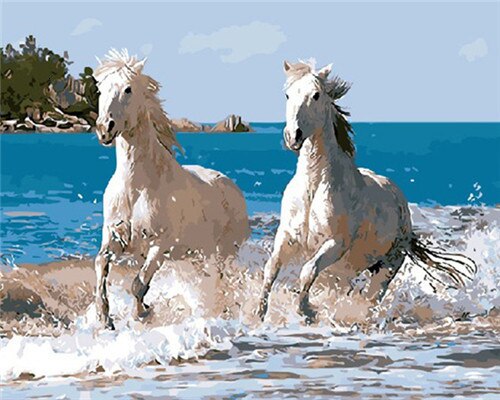 Pintura AZQSD por números, caballo, Animal, colorear por números, pintura al óleo acrílica, Kit de pintura a mano, decoración del hogar sin marco: SZYG1042