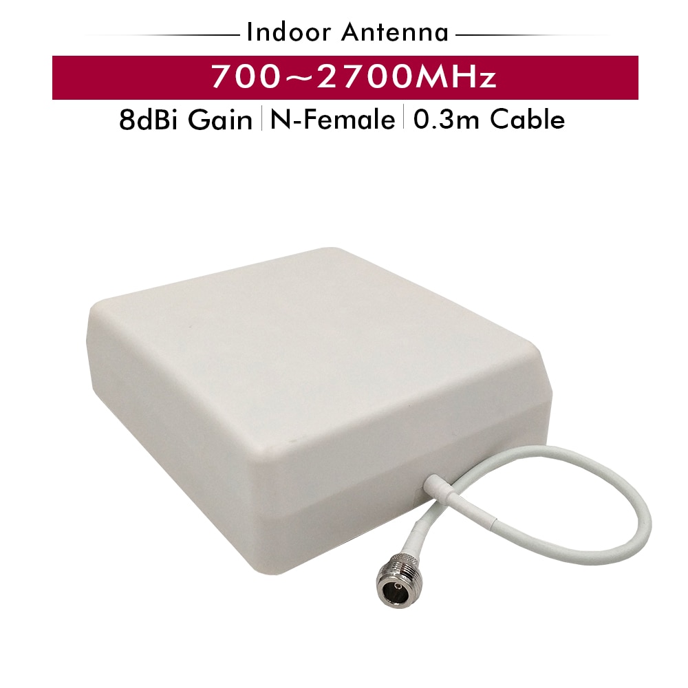 700-2700MHz Indoor Panel Antenna 9dBi High Gain N-Female Type Connector with 0.3m Cable for 2G 3G 4G Cell Phone Signal Booster