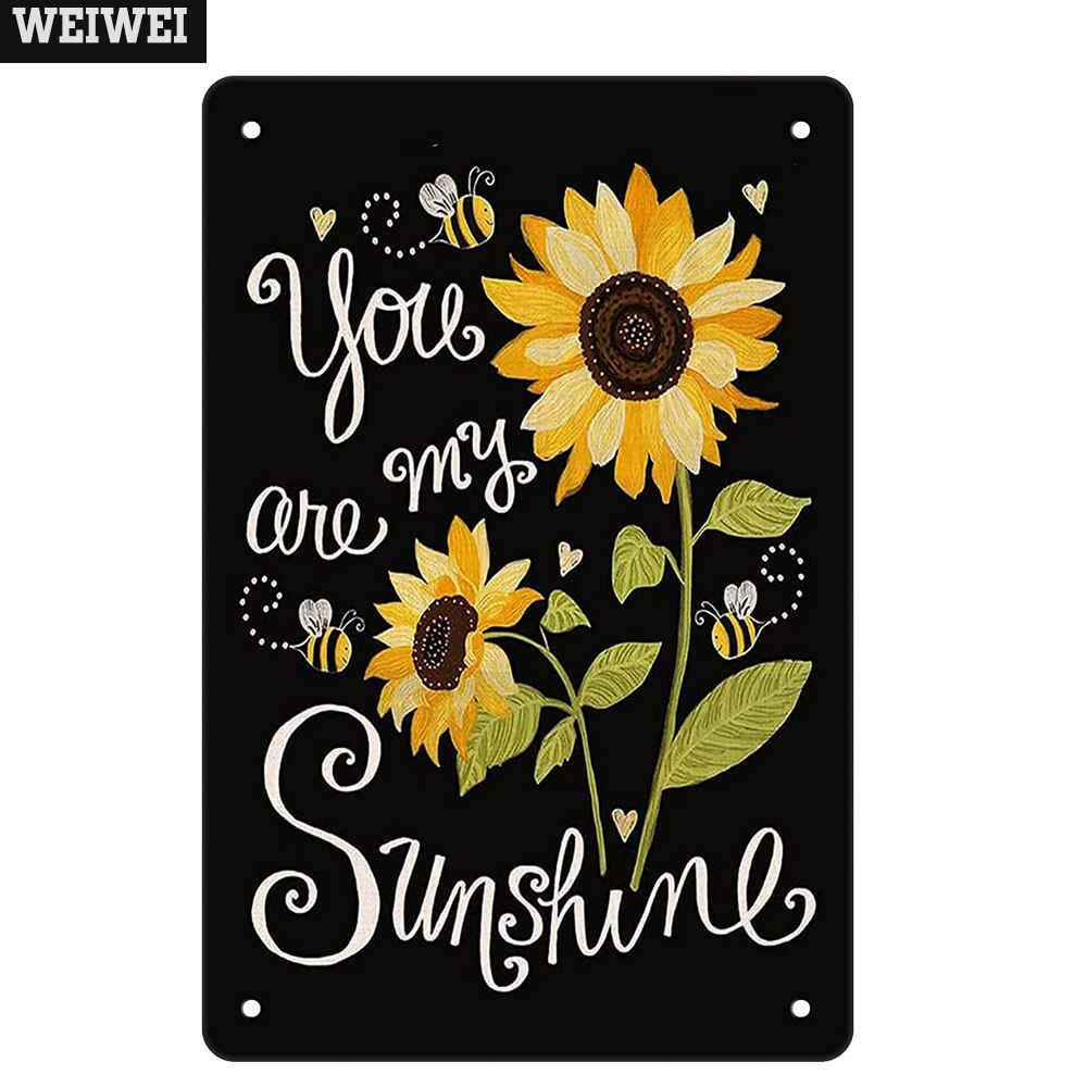 Affiche de miel Happy Bee, Plaque métallique en fer blanc, décoration murale pour jardin, ferme, apiculteur, avertissement, plaques en fer Vintage: 1