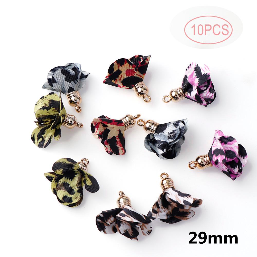 10 stk mix farve leopard kvast tråd frynser til macrame diy smykker nøglering mobiltelefon stropper øreringe halskæde vedhæng: 1