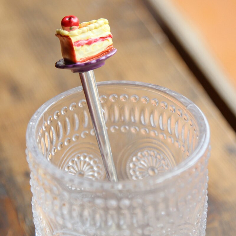 Cuillères à Dessert en résine en forme de gâteau, vaisselle 1 pièce mignonne cuillère à café pour enfants vaisselle 2C
