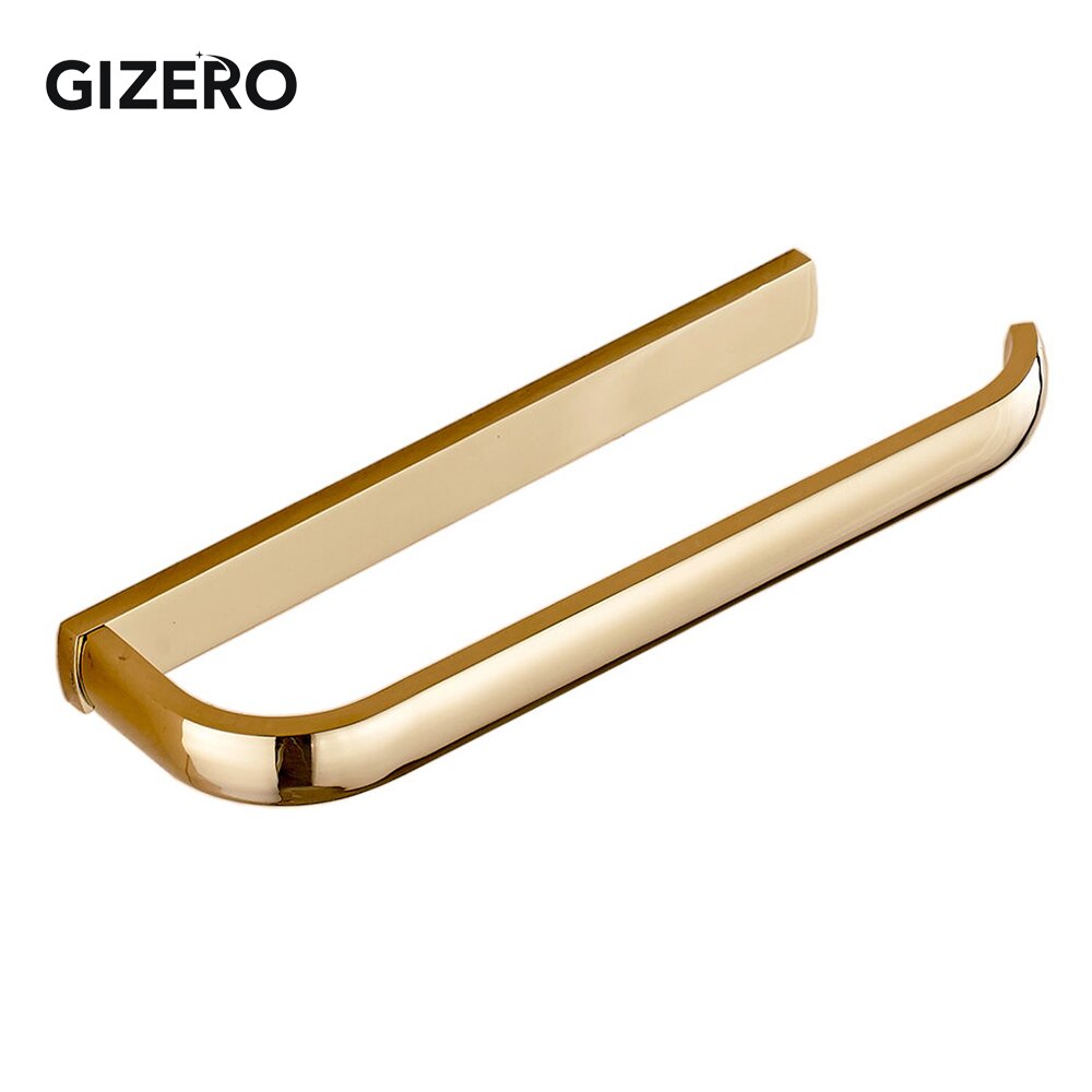 GIZERO Bathroom Towel Rack Solid Brass Towel Bar Antique/Chrome/Brush/Golden Towel Holder Hanger Wall Mounted ZR2225: Golden