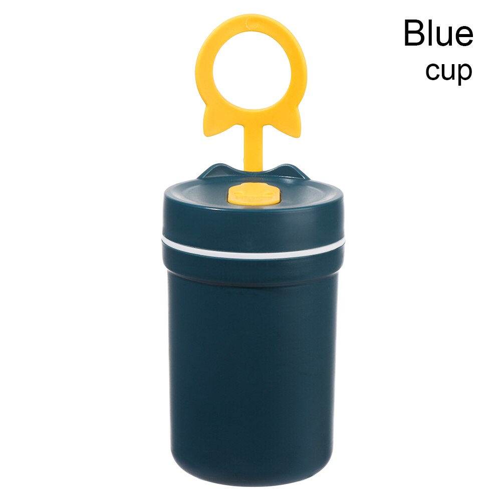 Lunch Box Children Student Food Container Wheat Straw Material Leak Proof Microwave Dinnerware Portable Bento Box With Compartme: cup blue