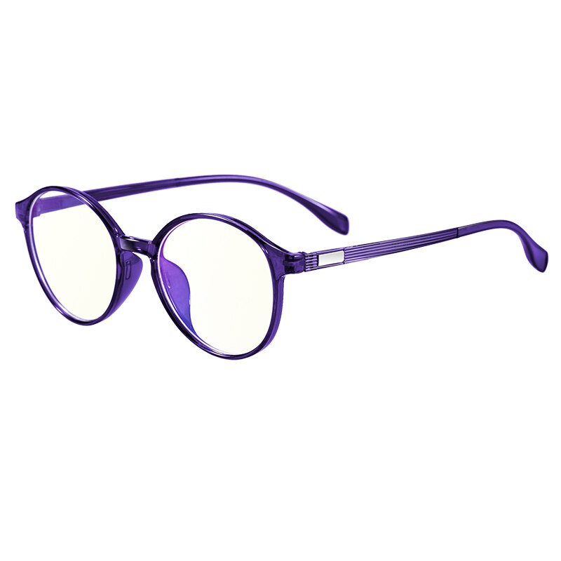 montura de lentes de cristal transparente unisex redonda, gafas de ordenador anti-azul, marco de gafas óptico transparente: C7