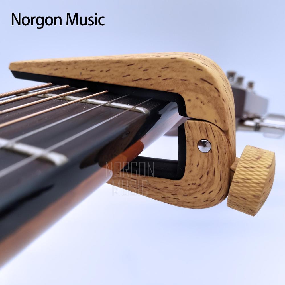 Flanger-cejilla de guitarra acústica de Metal, guitarra eléctrica clásica, ukelele, cejilla de aleación de Zinc, piezas y accesorios de guitarra, FC-09 Musical: Wood