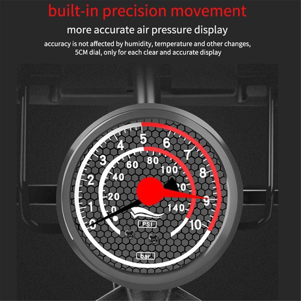 Air Pump Precision Gauge Single Double Cylinder Foot High Pressure Inflator Bicycle Scooter Motorcycle Inflatable Air Pump