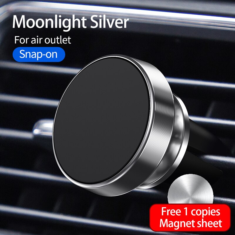 Magnetic Car Phone Holder Stand For iPhone Samsung Xiaomi Huawei Universal Magnet Air Vent Mount Cell Mobile Phone Joyroom: Silver Air Vent