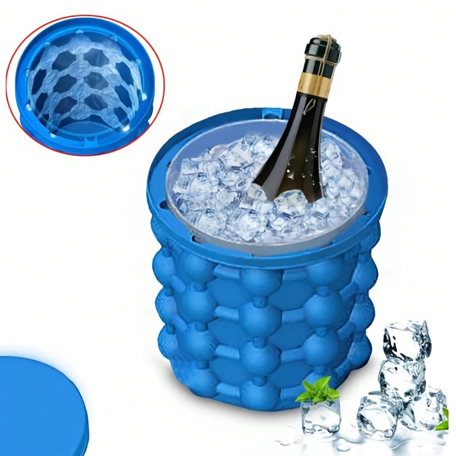 1/2/3pcs Siliconen Ijsblokjesmachine Lade Draagbare Ronde Ijsemmer (2-In-1) Ijsblokjesmachine Circulaire Zomer Quick Freeze Ijsemmer